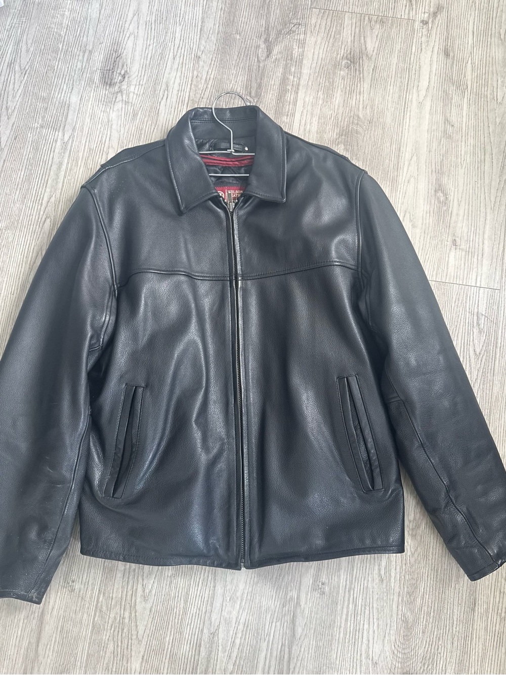 Wilson’s Leather Men’s Black Genuine Leather Jacket Full Zip Size L - Picture 2 of 6